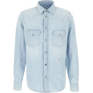 Jacob Cohën, Heren, Overhemden, Blauw, Maat: XL Denim,
