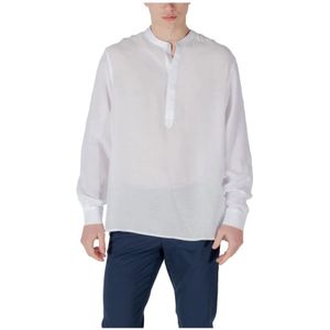 Antony Morato - Mandarin Collar Long Sleeve Shirt - Wit - Heren