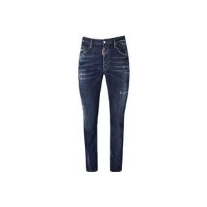 Dsquared2 Blauwe Slim-Fit Ripped Jeans , Blue , Heren , Maat: L