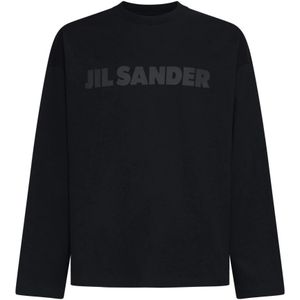 Jil Sander, Heren, Tops, Zwart, Maat: M Katoen,