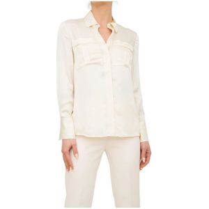 Nenette, Dames, Blouses & Shirts, Wit, Maat: XS Satijn,