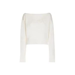 Balmain Gebreide kleding met ronde hals voor vrouwen , White , Dames , Maat: M