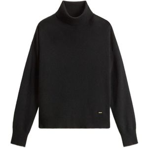 Woolrich, Dames, Truien, Zwart, Maat: L Wol,