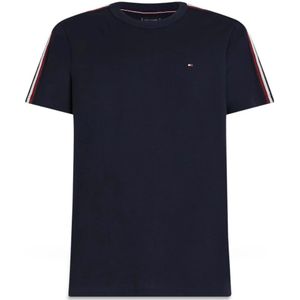 Tommy Hilfiger - Global Stripe Tape Tee - T-shirt - Blauw - Katoen
