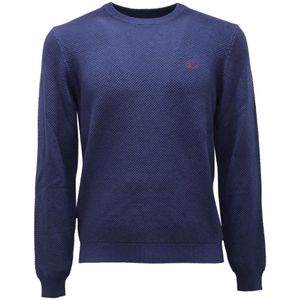 Sun68, Heren, Truien, Blauw, Maat: S Katoen,