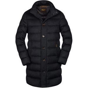 Moorer, Heren, Mantels, Blauw, Maat: L Flanel,