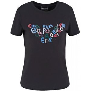 Emporio Armani, Dames, Tops, Zwart, Maat: L Katoen,