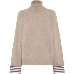 Brunello Cucinelli, Dames, Truien, Beige, Maat: L Kasjmier,