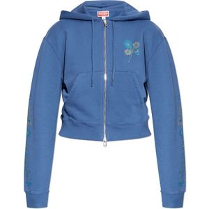 Kenzo, Dames, Sweatshirts & Hoodies, Blauw, Maat: L Katoen,
