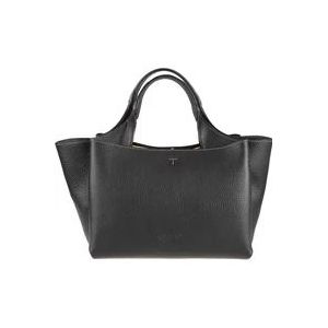 Tod's Elegante Zwarte Leren Handtas , Black , Dames , Maat: ONE Size