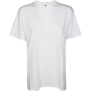 Elisabetta Franchi, Dames, Tops, Wit, Maat: XS Katoen,