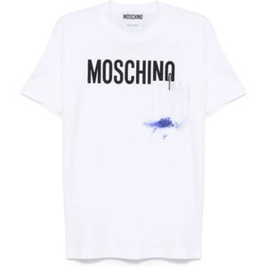 Moschino, Heren, Tops, Wit, Maat: L