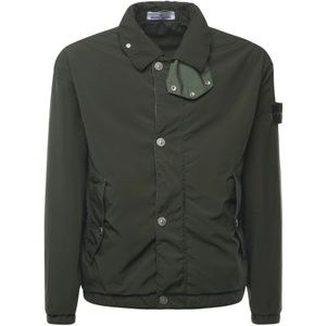 Stone Island, Heren, Jassen, Groen, Maat: M Katoen,