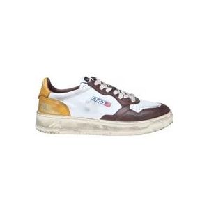 Autry Vintage Leren Sneakers in Wit/Bruin , Multicolor , Heren , Maat: 41 EU
