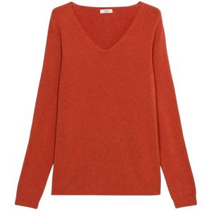 Oltre, Dames, Truien, Oranje, Maat: S/M Viscose,
