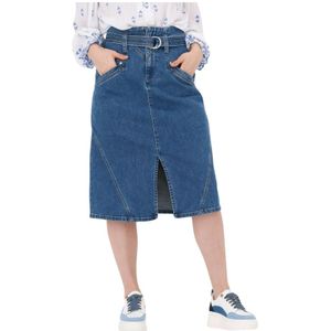 Suncoo, Dames, Rokken, Blauw, Maat: S Denim,