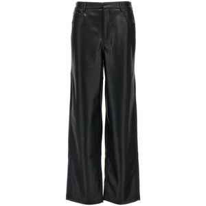 Rotate Birger Christensen, Dames, Broeken, Zwart, Maat: XS Leer,