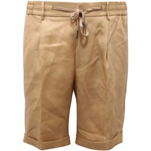 Tagliatore, Heren, Korte broeken, Beige, Maat: 2XL Linnen,
