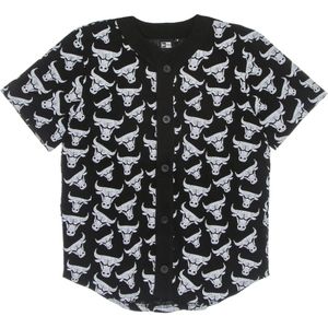 New Era - Chicago Bulls - Sportshirt - Zwart - Korte Mouwen - All Over Logo