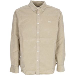 Obey, Heren, Overhemden, Grijs, Maat: M Katoen,