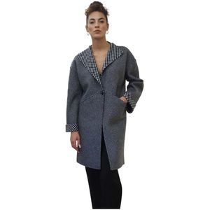 Alessia Santi, Dames, Mantels, Blauw, Maat: M Wol,