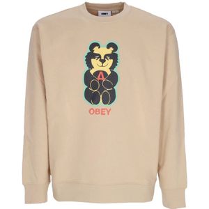 Obey, Heren, Sweatshirts & Hoodies, Beige, Maat: XL Fleece,