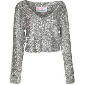 Chiara Ferragni Collection, Dames, Truien, Grijs, Maat: S