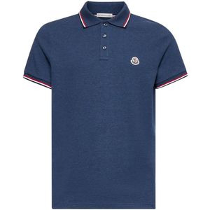Moncler, Heren, Tops, Blauw, Maat: S Katoen,