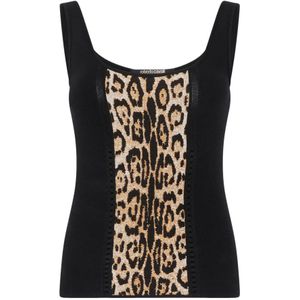 Roberto Cavalli, Dames, Tops, Zwart, Maat: S
