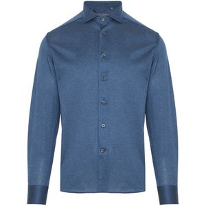 Corneliani, Heren, Overhemden, Blauw, Maat: 3XL Katoen,