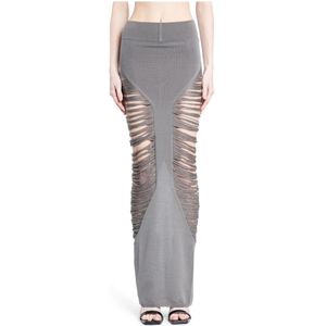 Rick Owens, Dames, Rokken, Grijs, Maat: M Wol,