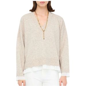 Liu Jo, Dames, Truien, Beige, Maat: XL
