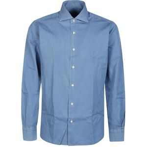 Barba Napoli, Heren, Overhemden, Blauw, Maat: 3XL Denim,