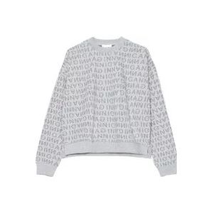 Ganni Logo-Print Sweatshirt , Gray , Dames , Maat: L