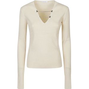 Patrizia Pepe, Dames, Truien, Beige, Maat: M Wol,