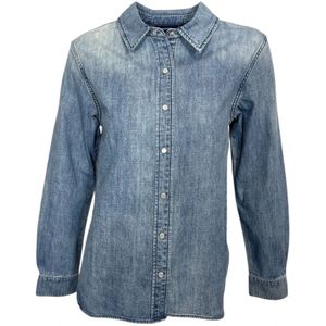 Denham, Heren, Blouses & Shirts, Blauw, Maat: S Katoen,