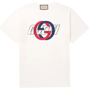Gucci, Heren, Tops, Wit, Maat: M Katoen,