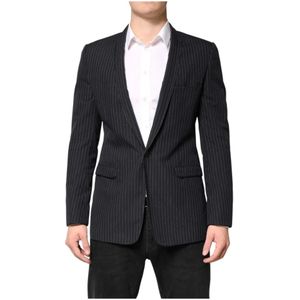 Dolce & Gabbana, Heren, Jassen, Zwart, Maat: M Katoen,