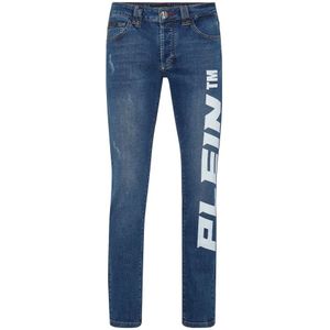 Philipp Plein, Heren, Jeans, Blauw, Maat: W40 Denim,