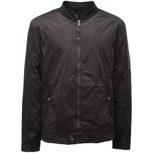 Guess, Heren, Jassen, Zwart, Maat: S Poliester,