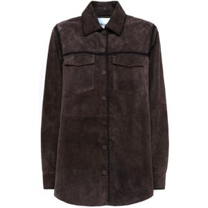 Blugirl, Dames, Blouses & Shirts, Bruin, Maat: 2XS Suède,