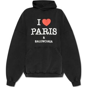 Balenciaga, Dames, Sweatshirts & Hoodies, Zwart, Maat: L Katoen,