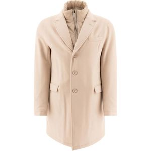 Herno, Heren, Mantels, Beige, Maat: M Wol,
