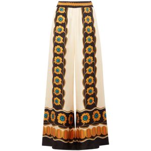 La DoubleJ - Flared Silk Palazzo Pants - Veelkleurig - Dames