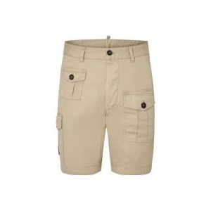 Dsquared2 Cargo Shorts voor Mannen , Beige , Heren , Maat: M