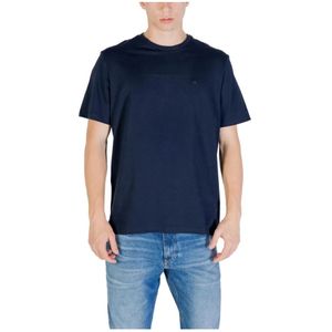 Calvin Klein Jeans, Heren, Tops, Blauw, Maat: 2XL Katoen,