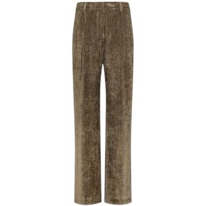 Momoni, Dames, Broeken, Bruin, Maat: XS Tweed,