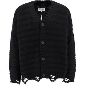 MM6 Maison Margiela, Heren, Truien, Zwart, Maat: XL Wol,