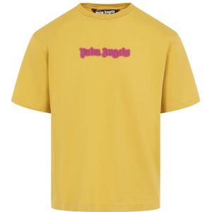 Palm Angels, Heren, Tops, Geel, Maat: S Katoen,