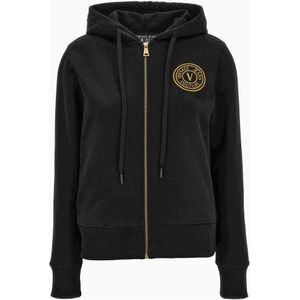 Versace Jeans Couture, Dames, Sweatshirts & Hoodies, Zwart, Maat: XS